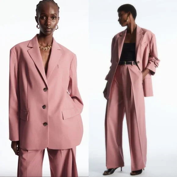 Cos pink wool coat deals
